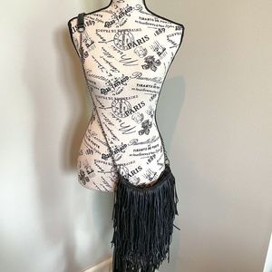 Fringe Black Leather